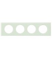 Plaque Céliane 4 postes Verre Kaolin, entraxe 71mm
