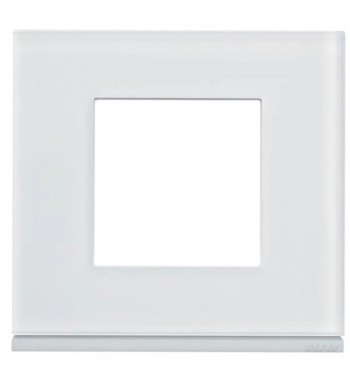 Plaque Gallery 1 poste Moon Glass - Verre Blanc Satiné-Hager-WXP4002-IM#41856
