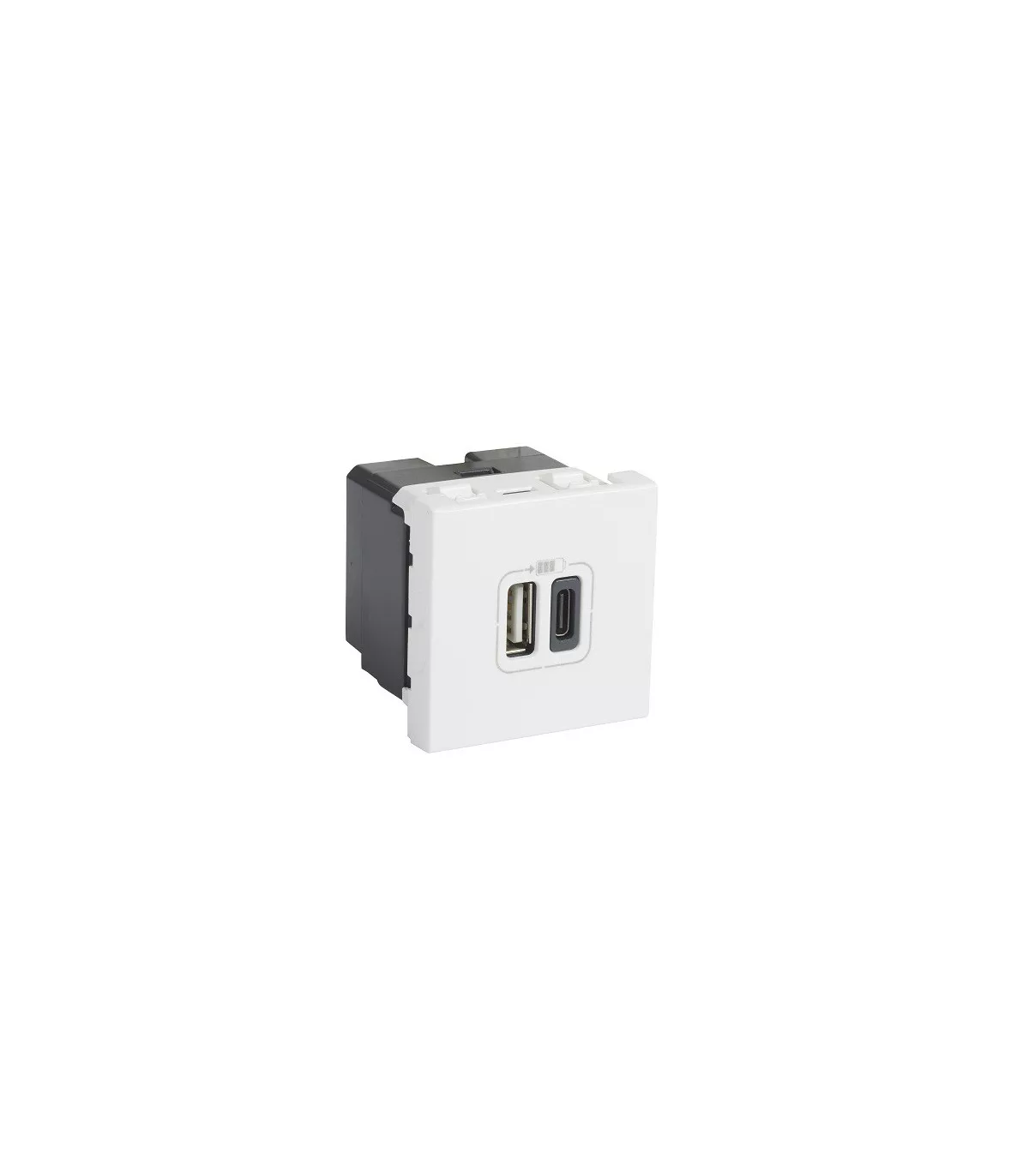 Legrand 077592  Chargeur USB double Type-A + Type C Blanc Mosaic