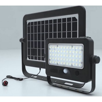 Projecteur LED solaire rechargeable avec panneau déporté et détecteur  infra-rouge 400 LUMENS