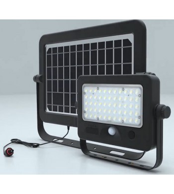 Projecteur LED avec panneau solaire déporté et capteur lumière et mouvement-xeta-40085-IM#43504