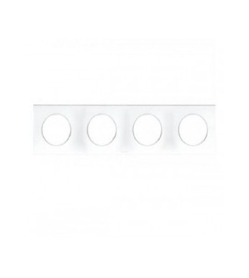 Plaque de finition pour prise et interrupteur - 4 postes - Blanc-Eur'ohm-60299-IM#43631