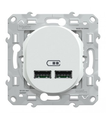 Double Chargeur USB Type A 10,5W Blanc |Ovalis-Schneider Electric-S320407-IM#43682