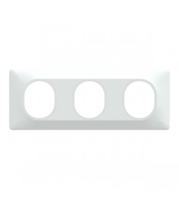 Plaque 3 postes Blanc Horizontal | Ovalis-Schneider Electric-S320706-IM#43787