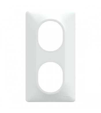 Plaque 2 postes Blanc Vertical | Ovalis-Schneider Electric-S320724-IM#43788