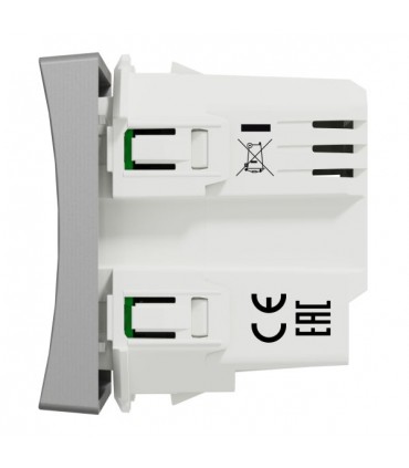 Bouton poussoir connecté zigbee Alu | Wiser Unica-Schneider Electric-NU353730W-IM#44122