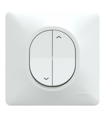 Interrupteur 2 Boutons pour Volet Roulant Blanc | Ovalis complet-Schneider Electric-CS320208-IM#44276