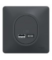 Double Chargeur USB Type A+C 12W Anthracite | Ovalis complet