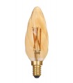 Ampoule LED C35 décorative Flamme torsadée ambrée E14 4,1W variable - Blanc Chaud