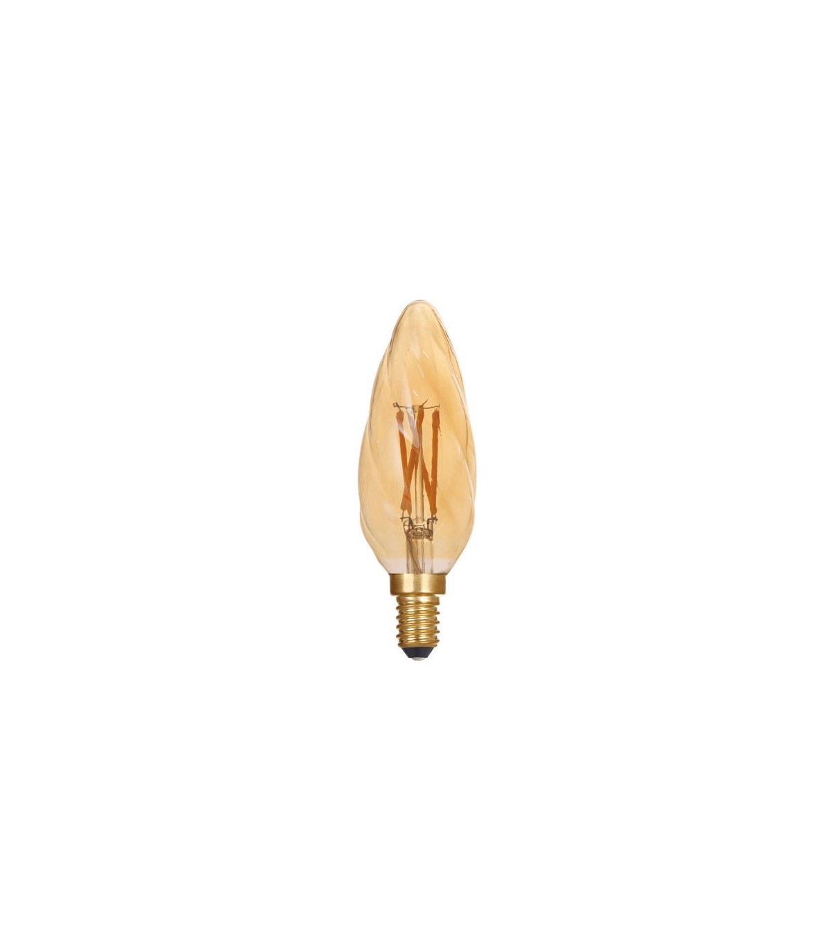 ARIC 20121  Ampoule LED C35 décorative Flamme torsadée ambrée E14 4,1W  variable - Blanc Chaud