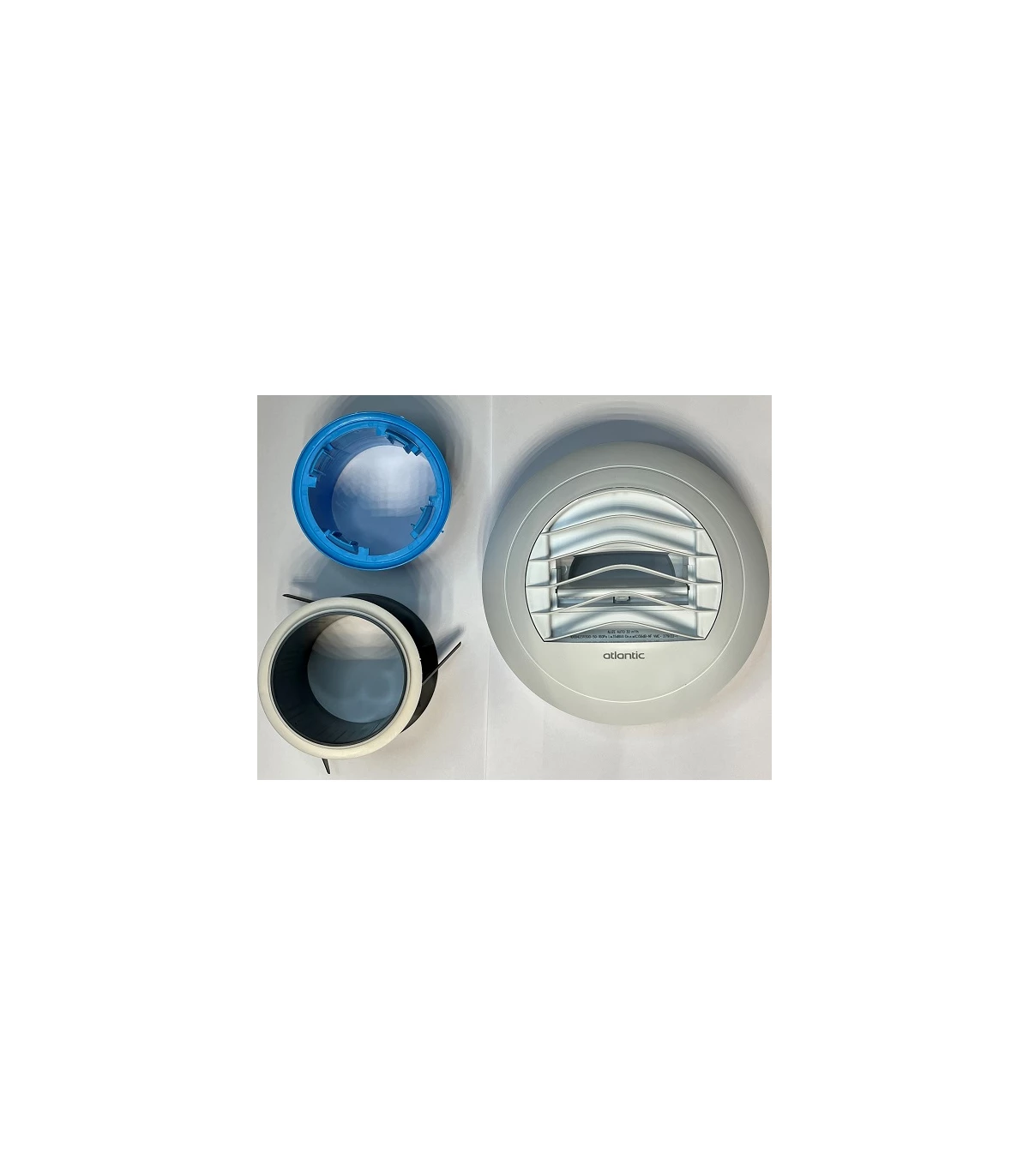 Bouche d'extraction VMC WC avec piquage - Diamètre : 80 mm - Débit : 5 m³/h  - blanc - atlantic