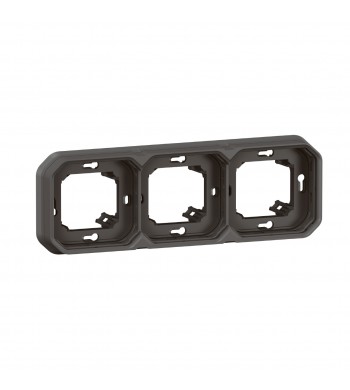 Support encastré 3 postes montage H/V Plexo anthracite-Legrand-069608L-IM#45909