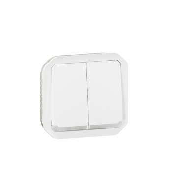 Double interrupteur ou poussoir lumineux Plexo composable blanc-Legrand-069626L-IM#45976