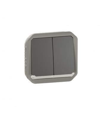 Double interrupteur ou poussoir lumineux Plexo composable Anthracite-Legrand-069806L-IM#45979