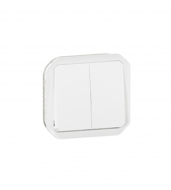 Double interrupteur ou poussoir Plexo composable blanc-Legrand-069625L-IM#45982