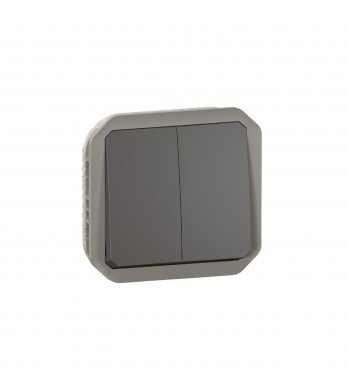 Double interrupteur ou poussoir Plexo composable anthracite-Legrand-069805L-IM#45985