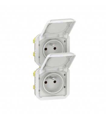 Double prise de courant précablée composable verticale PLEXO Blanc-Legrand-069643L-IM#46012