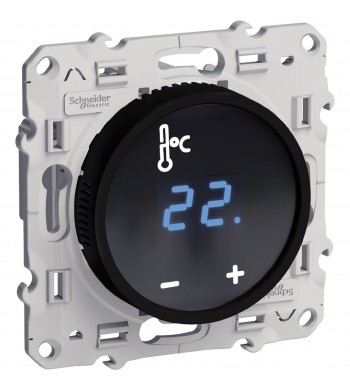 Thermostat plancher chauffant fil pilote digital Odace anthracite S520509 #IM1