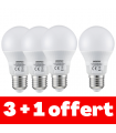 4 Ampoules dont 1 offerte - E27 - LED 7W - 560Lm - Blanc froid