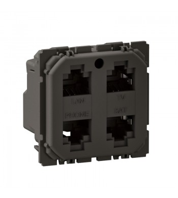 CM0348 Prise RJ45 quadruple pour réseau de communication Optimum Auto