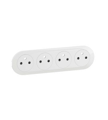 CB0114 Enjoliveur compact 4 Prises Surface Céliane Blanc