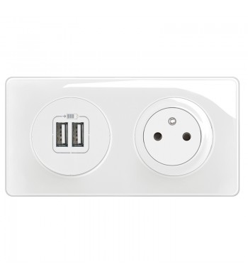 Legrand Céliane Ensemble précâblé Prise Céliane + chargeur USB Blanc