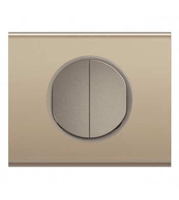 Legrand Poussoir + va et vient Céliane Nickel velours complete