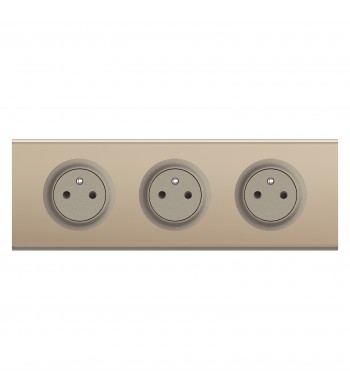 Legrand Triple Prise 2 pôles + terre affleurante Céliane complet Nickel Velours