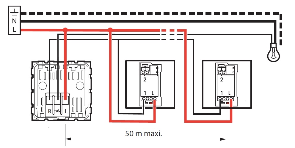 Schéma de câblage variateur multi-points de commande