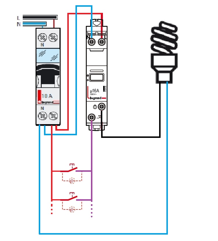 Schema Cablage Telerupteur Hager Eps510b ~ schéma câblage et